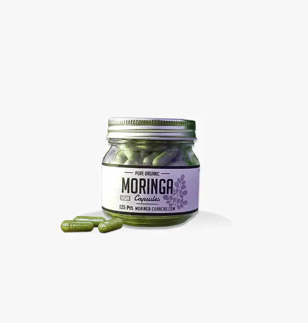 Organic Moringa Powder Capsules 125 Pieces Curaçao